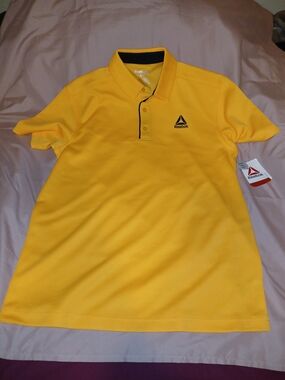 Reebok Men's Yellow Polo Shirt